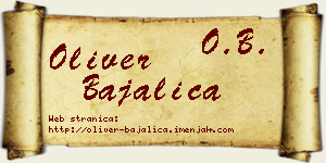 Oliver Bajalica vizit kartica